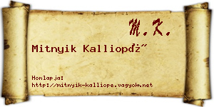 Mitnyik Kalliopé névjegykártya